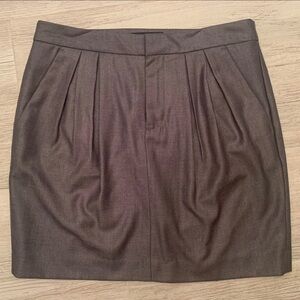 Banana Republic Slate Gray Pencil Skirt Women's Sz 6 Front Pleat Exposed Zipper